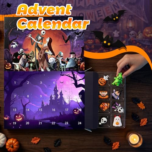 24 Day Halloween Advent Calendar with Mini Horror Collectible Figures