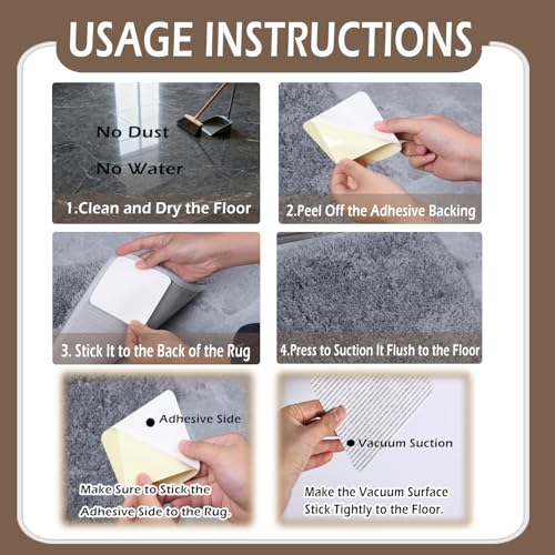 8-Pack Anti-Slip Rug Grippers for Hardwood Floors, Washable Carpet Pad