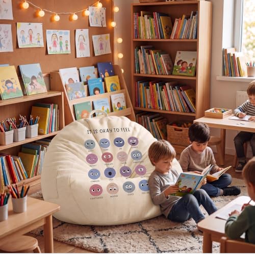 Bean Bag Chair Cover for Reading Corner - Classroom Storage & Sensory Seating