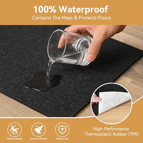 Non-Slip 1/4" Thick Felt and Rubber Rug Pad for 8x10 Area Rugs