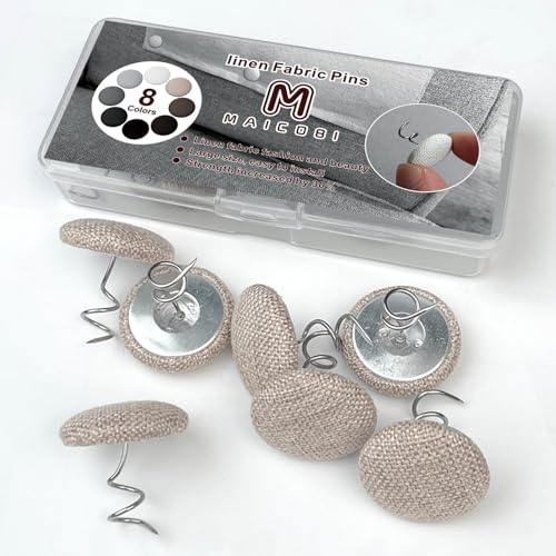 Light Brown Linen Bed Skirt Pins - 12 Pack for DIY Projects
