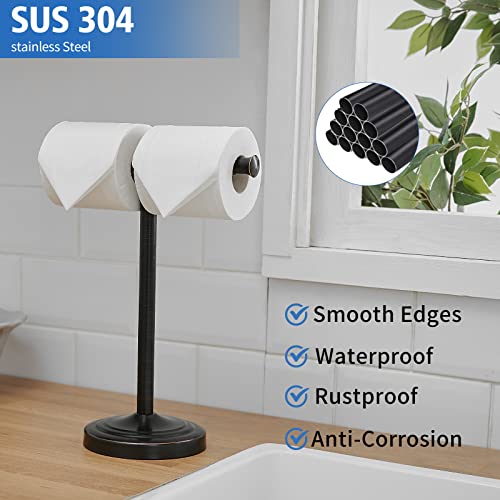 Oil Rubbed Bronze Hand Towel Holder Stand, 13-Inch Countertop Towel Rack