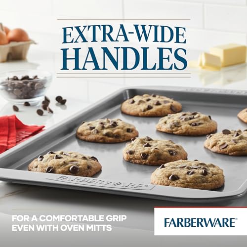 Farberware Nonstick Bakeware Set, Nonstick Cookie Sheets / Baking Sheets - 2 Piece, Gray