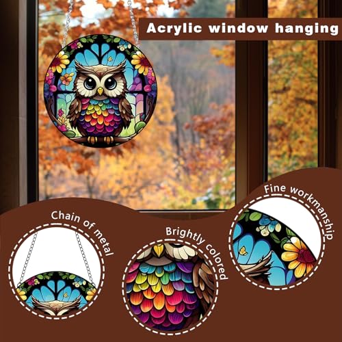 Owl Acrylic Window Hanging Ornament - Stylish Home Decor