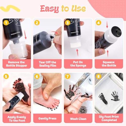 Non-Toxic Baby Handprint & Footprint Paint - Washable Pet Paw Print Stamp Ink