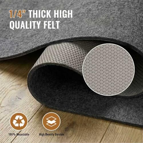 Non-Slip Felt Rug Pad, 2x3 Ft Rubber Backing Grip for Hardwood Floors