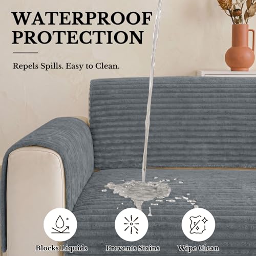 Waterproof Couch Cover for Dogs - Non-Slip Plush Sofa Protector, 36" x 71"