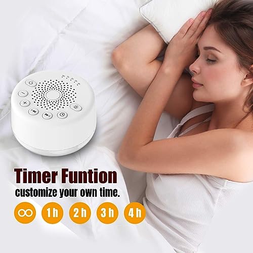 White Noise Sound Machine with 25 Soothing Sounds, Night Light & Timer