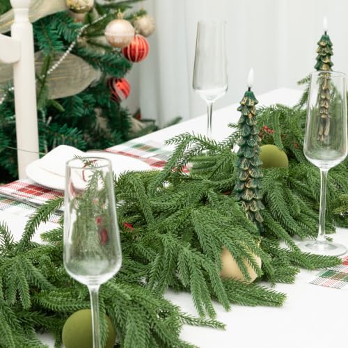 Tasruwat 9ft Norfolk Pine Garland - 2 Pack Extra Full Artificial Christmas Decor