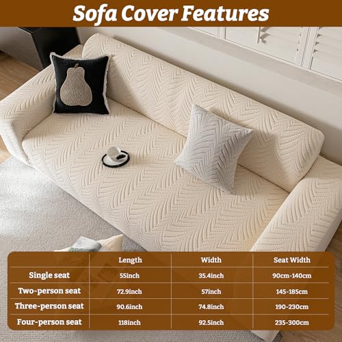 Stretch Sofa Cover for 2-3 Cushion Couch, Non-Slip & Washable