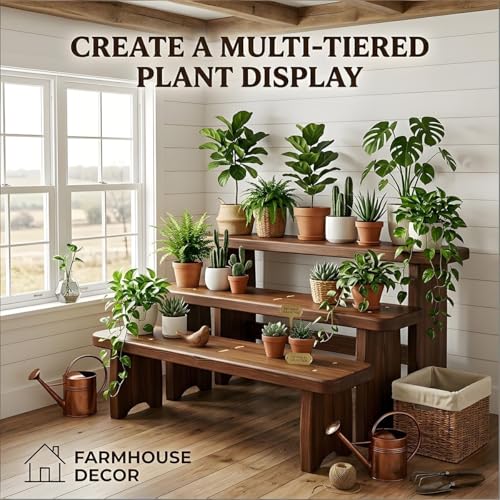 Solid Wood Entryway Bench, Rustic Farmhouse Shoe Bench for Hallway & Bedroom