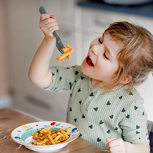12-Piece Toddler Utensils Set Plastic Reusable Forks and Spoons for Kids