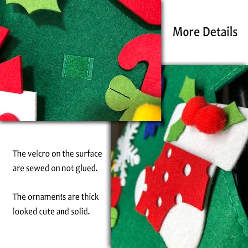 DIY Felt Christmas Tree for Toddlers with 30 Detachable Ornaments