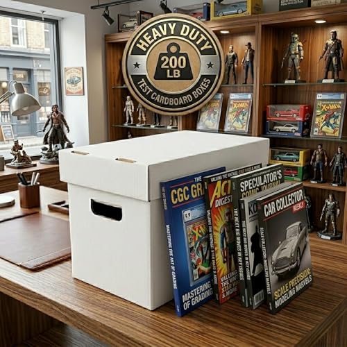Heavy-Duty Magazine Storage Boxes with Lids, 5-Pack Corrugated File Organizers