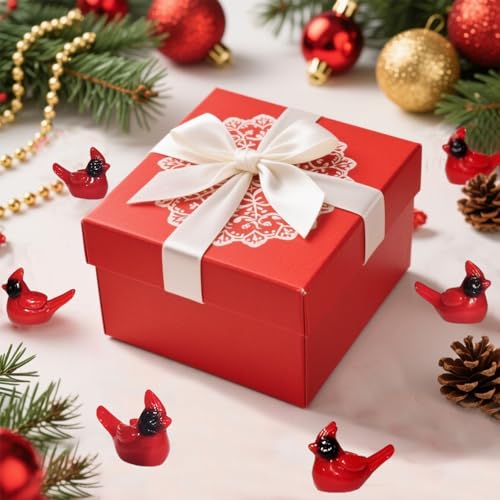 Miniature Red Cardinal Bird Figurines for DIY Crafts & Decor - 55 Pack