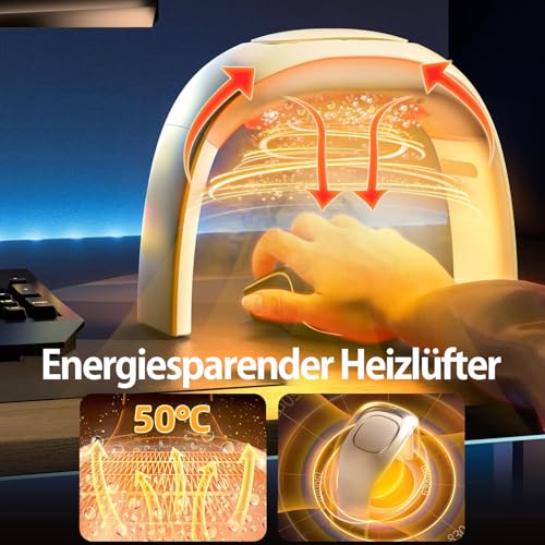 Desktop Space Heater and Hand Warmer with Thermostat Beige