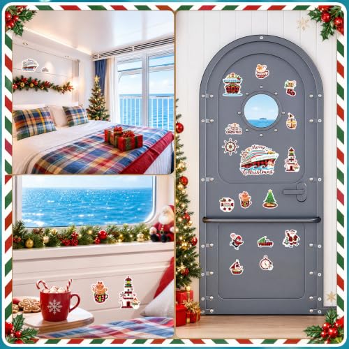 Dazoratix Christmas Cruise Door Magnets Set of 16 - Holiday Nautical Decorations B-16