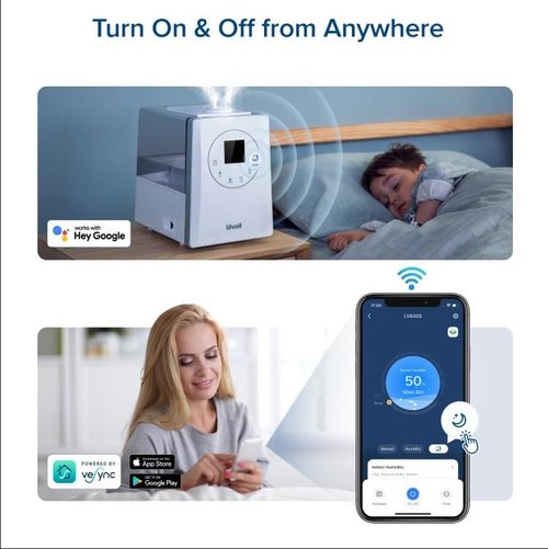 Levoit LV600S Smart Humidifier - Warm & Cool Mist for Large Rooms | 6L Capacity, App & Voice Control, Quiet Sleep Mode