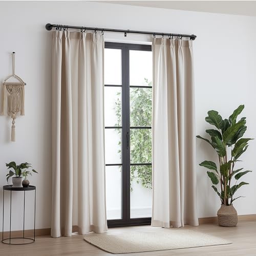 1-Inch Industrial Wrap Around Curtain Rod, Heavy Duty Adjustable 48"-86"