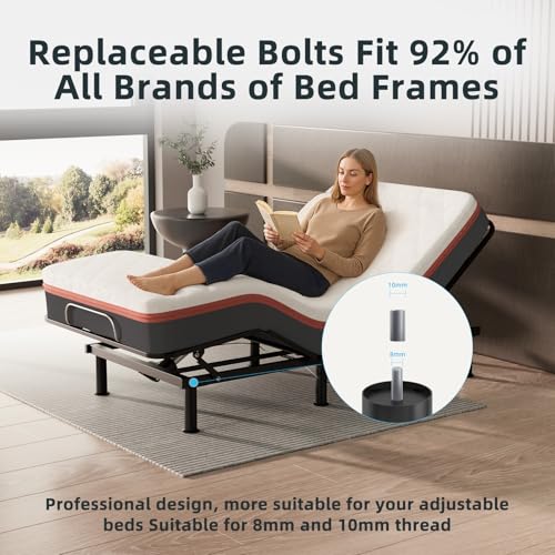 Adjustable Heavy Duty Metal Bed Frame Support Legs - 8-12 Inch (Set of 4)