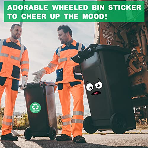 Cartoon Expression Decals for Trash Bins and DIY Projects - 8 Sheet Set