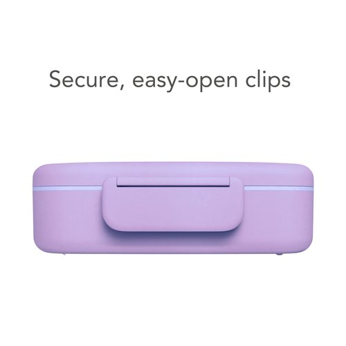 Fenrici Bento Box For Girls & Teens, Made with Plastic-Free Wheat Straw, Utensils Included, 5 Leakproof Compartments, Compatible Lunch Box, BPA-Free, Microwave, Dishwasher Safe, Purple