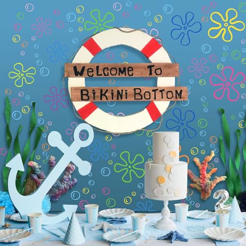 156PCS Under The Sea Wall Decals – Removable Ocean Bubble & Flower Stickers