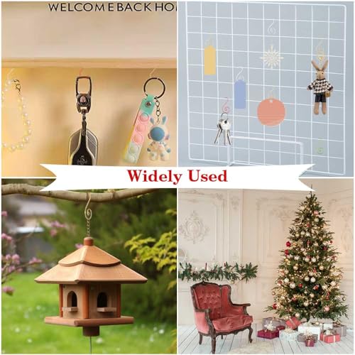 100 Pcs Gold Metal Christmas Ornament Hooks - S-Hangers for Tree Decor