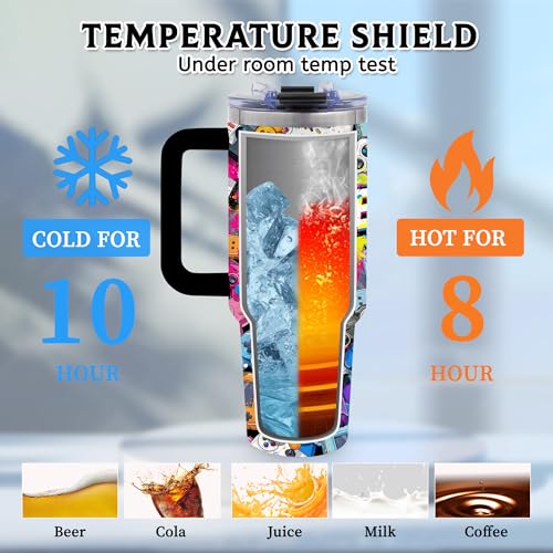 Gaming Gamer Gifts for Men, Video Game 40oz Tumbler with Handle