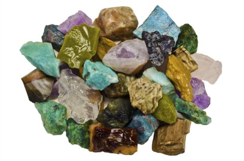 Natural Madagascar Rough Stone Mix, 3 Pounds Bulk Raw Crystals for Tumbling