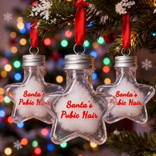 Funny Naughty Christmas Ornaments Set - Adults Holiday Decor, Humorous Gifts
