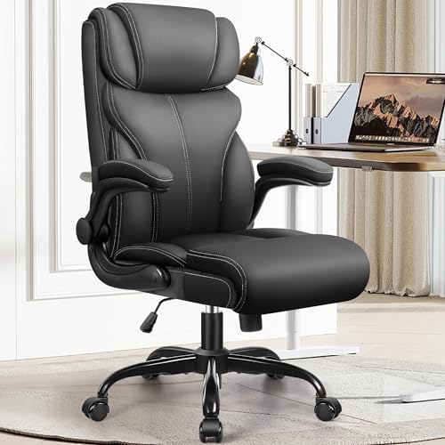 Ergonomic Big and Tall Office Chair with Lumbar Support and Flip-up Arms