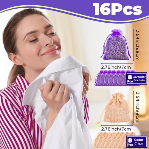 Natural Lavender and Cedar Sachet Set for Closets and Drawers