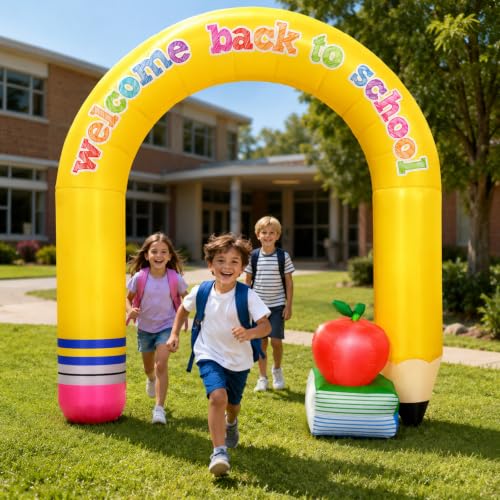 Welcome Back to School Inflatable Pencil Arch - 9Ft Outdoor Decorations with LED Lights - Welcome Back to School Yard Decor - Variation of THIS listing