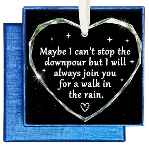 Rain Variation Heart Ornament – Encouragement Gift for Women with Inspirational Message