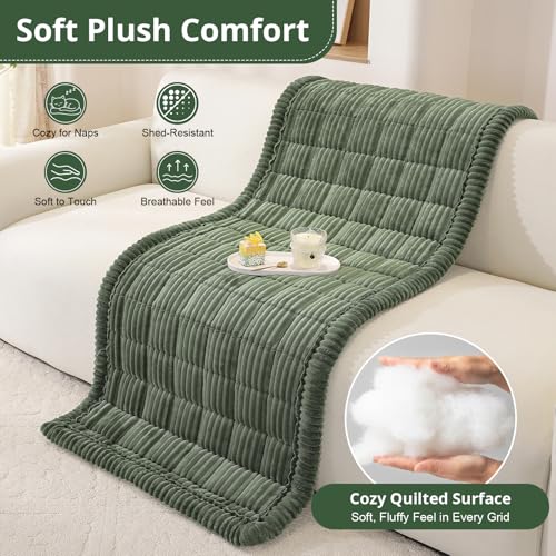 Washable Non-Slip Pet Couch Cover - Soft Plush Sofa Protector (27.6" x 59")