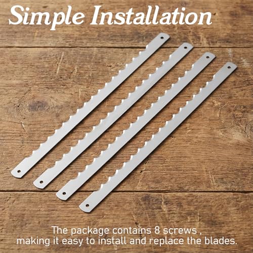 8 Pack 10.75-Inch Serrated Bread Bow Knife Replacement Blades with Guards