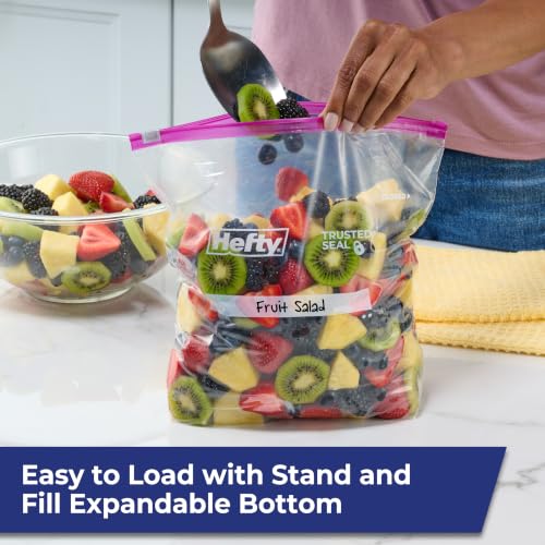 Gallon Slider Storage Bags with Expandable Stand & Fill Bottom, 66 Count