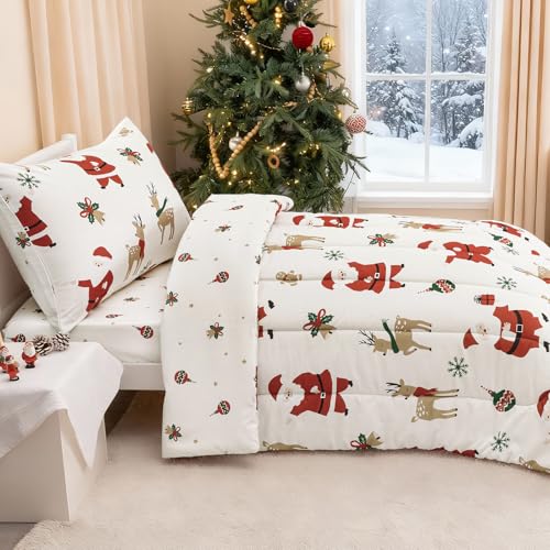 Christmas Toddler Bedding Set - Soft Breathable 4-Piece Kids Bed Linen by David's Kids