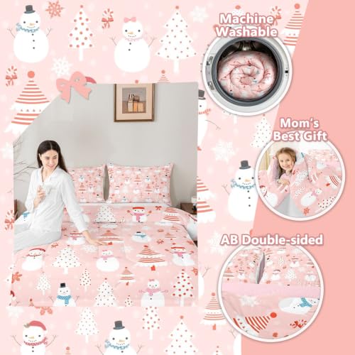 Feelyou Full Size Christmas Tree Snowman Dots Kids Comforter Set Multi 07