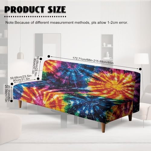 Stretch Tie Dye Futon Cover - Full Size Plush Sofa Protector