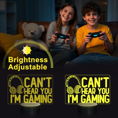 3D Gaming Night Light, Headset Pattern LED Illusion Lamp with Remote Control