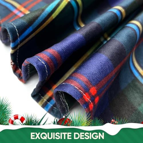 Malcolm Tartan 15" Mini Christmas Tree Skirt - Dark Blue & Green
