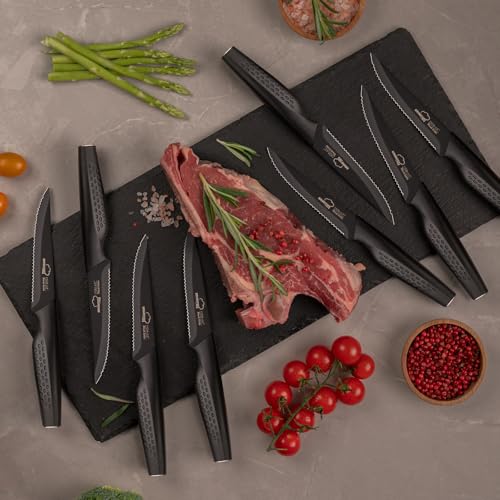 8-Piece Serrated Steak Knife Set, Stainless Steel Rust-Resistant Kitchen Knives