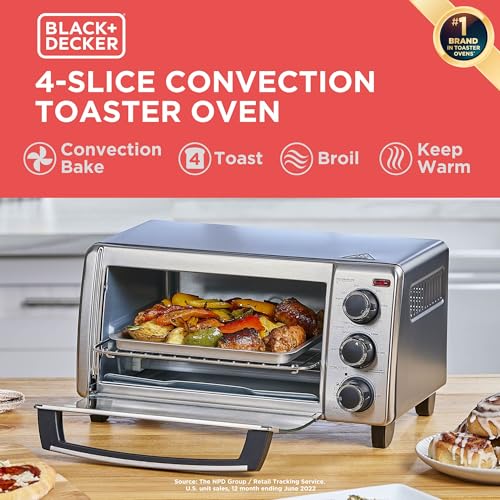 Compact 4-Slice Countertop Toaster Oven with Timer & Removable Crumb Tray