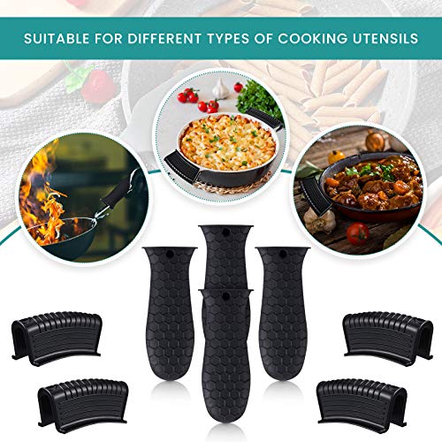 8-Piece Silicone Heat-Resistant Pot Handle Cover and Assist Holder Set