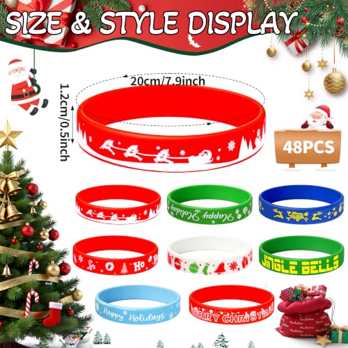 Rubber Holiday Wristbands Bulk - Red Silicone Bracelets for Party Favors
