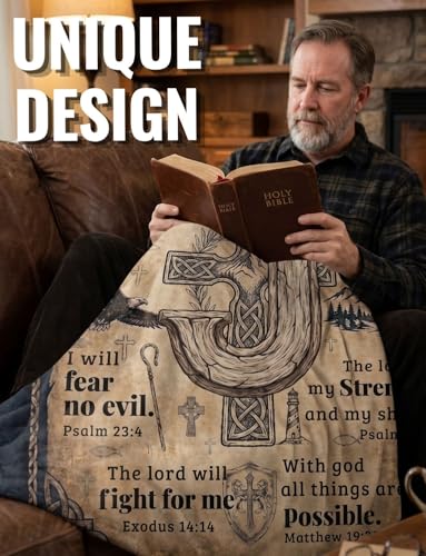 Huglanket Christian Religious Gift with Initial - Spiritual Inspirational Flannel Blanket, 50x65 Inches – T