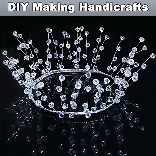 Jishi Diamond Ice Wire Christmas Garland 20 ft - Clear Plastic Bead & Branch, Diamond Accent