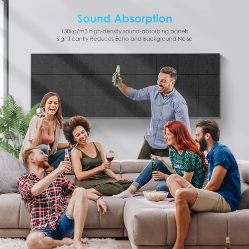 8-Pack Felt Bulletin Board Tiles 12x12 Inch - Sound Absorbing Wall Decor